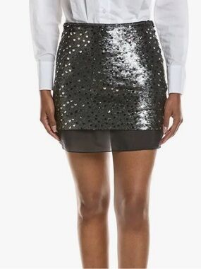 NEW⭐️TOCCIN SPENCER MINI SKIRT WTH
ORGANZA UNDERLAY in gunmetal $425